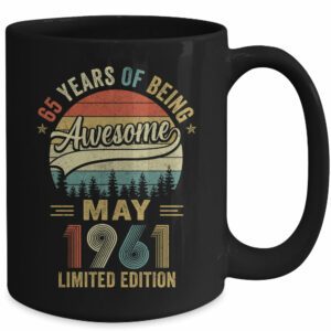 Vintage May 1961 65 Years Old 65th Birthday Men Women Mug