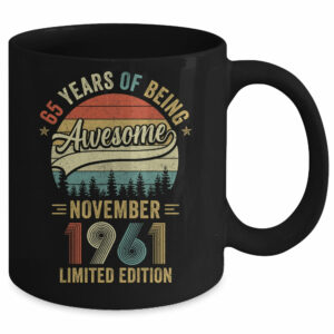 Vintage November 1961 65 Years Old 65th Birthday Men Women Mug