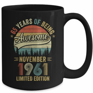 Vintage November 1961 65 Years Old 65th Birthday Men Women Mug