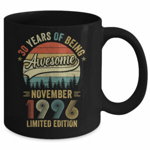 Vintage November 1996 30 Years Old 30th Birthday Men Women Mug