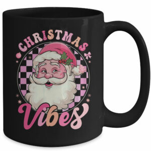 Vintage Pink Santa Claus Pink Christmas Vibes Xmas Women Mug