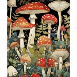 William Morris Print Mushrooms Poster Vintage Wall Art Textiles Art Vintage Poster