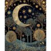 William Morris Print Trees Moon Stars Poster Vintage Wall Art Textiles Art Vintage Poster