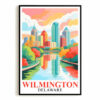 Wilmington Print Travel Poster Colorful City Skyline Delaware Souvenir Wall Art Landscape Painting Ideal Gift For Home Living Room Office Bedroom Decor Unframed