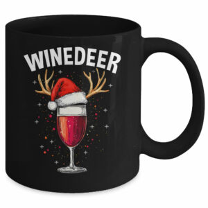 Winedeer Reinbeer Santa Hat Winedeer Couple Xmas Matching Mug
