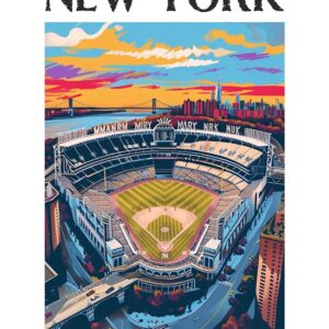Yankee Stadium New York Colourful Silkscreen Illustration 1 Poster